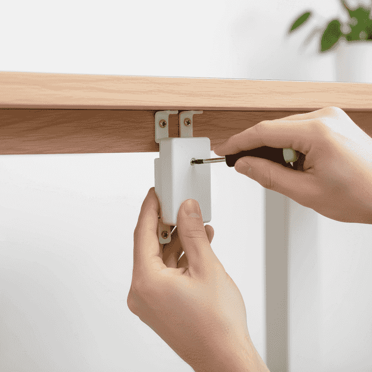 Attach the control box and handset