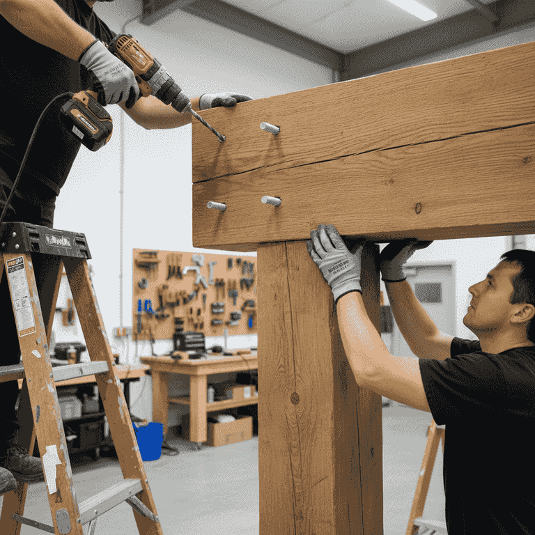 Install the support beams