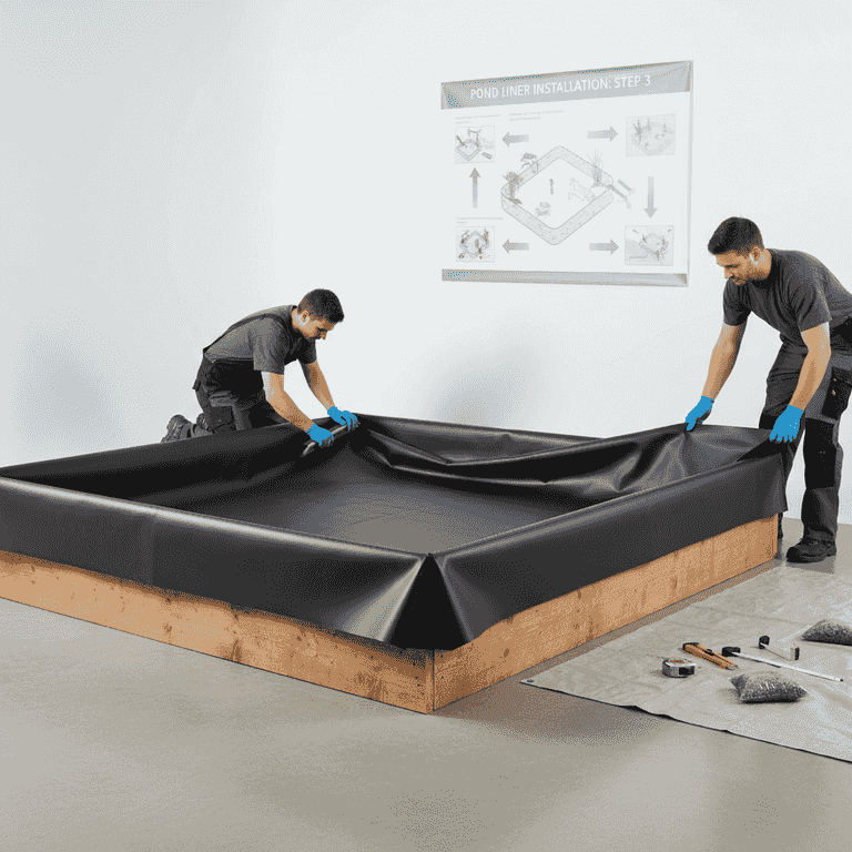 Position the pond liner