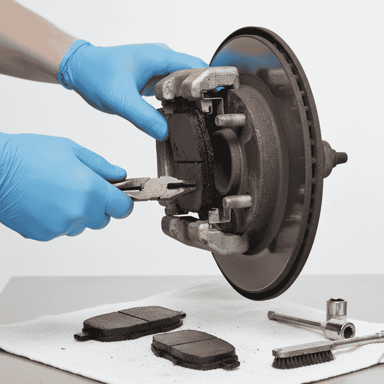 Extract the old brake pads