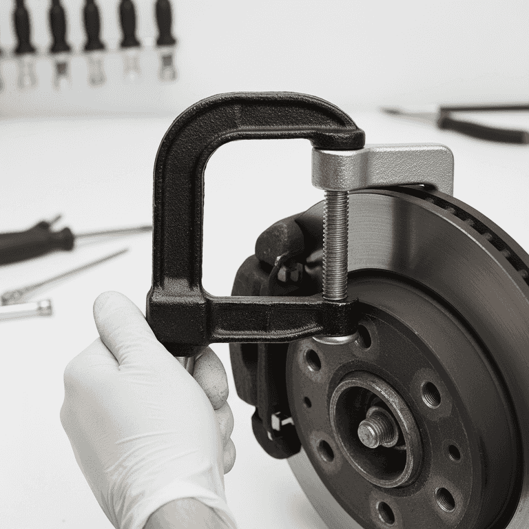 Compress the caliper piston