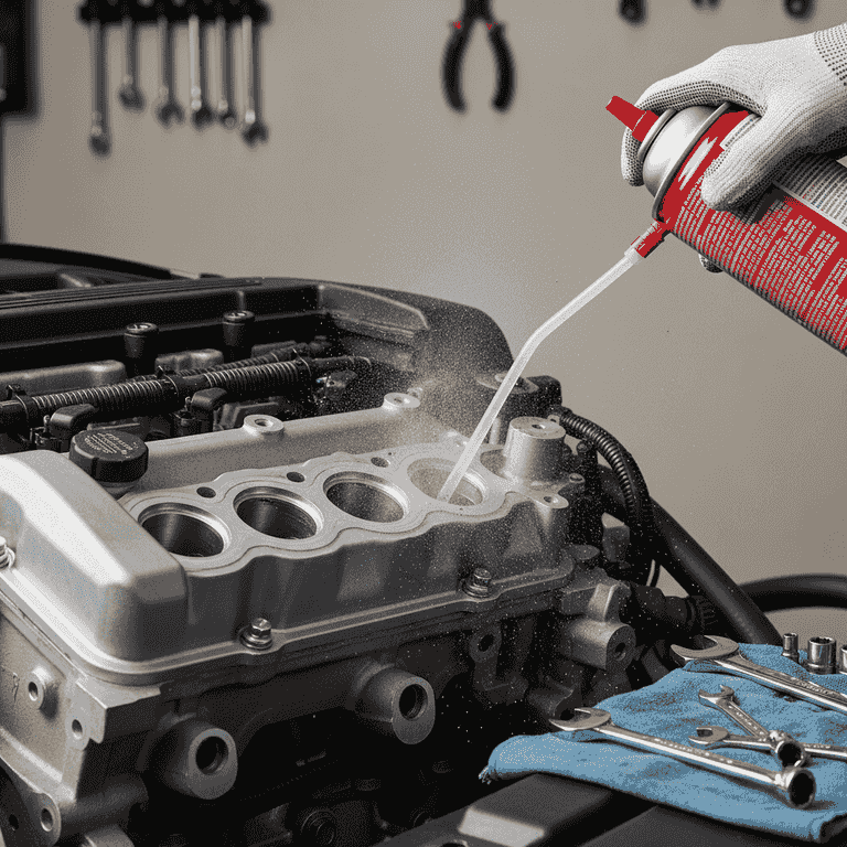 Clean the spark plug area