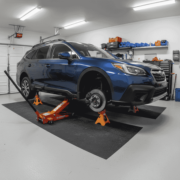 Lift and secure the vehicle