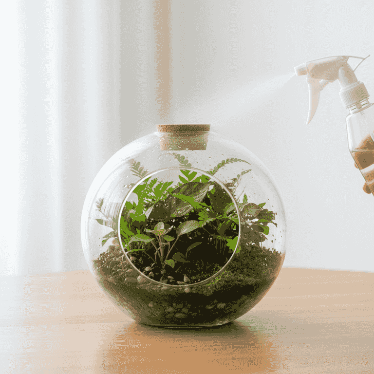 Water and seal the container