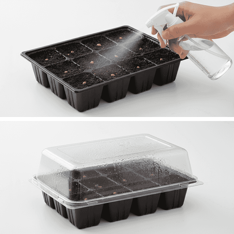 Mist and cover the tray