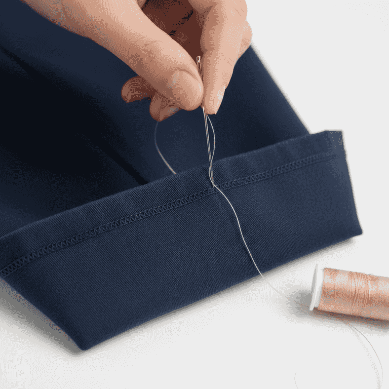 Stitch the hem using a blind stitch