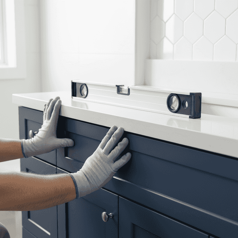 Position the new vanity