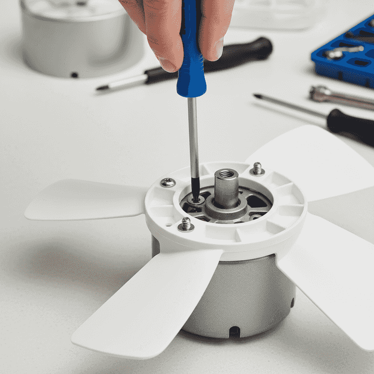 Attach blades and light kit