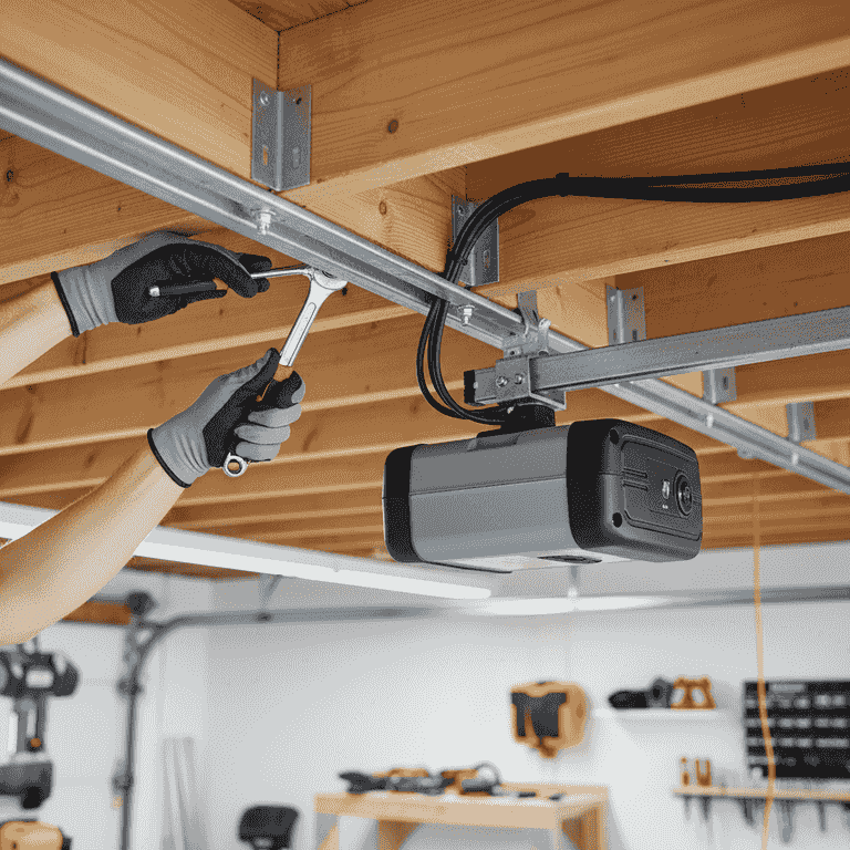 Secure the motor to the ceiling