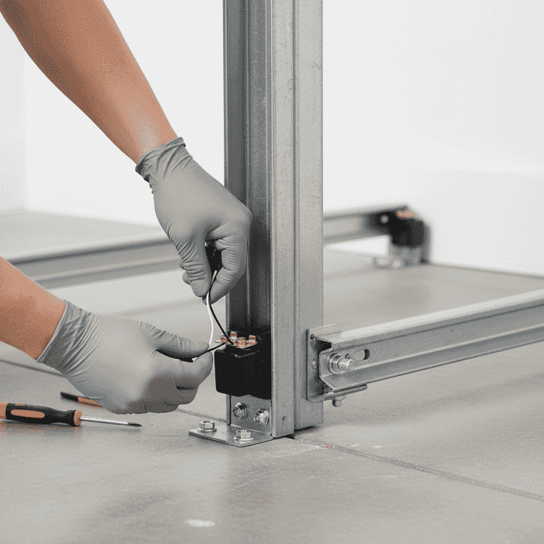 Install the door arm and safety sensors