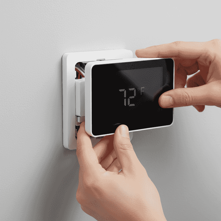 Attach the thermostat display and power on