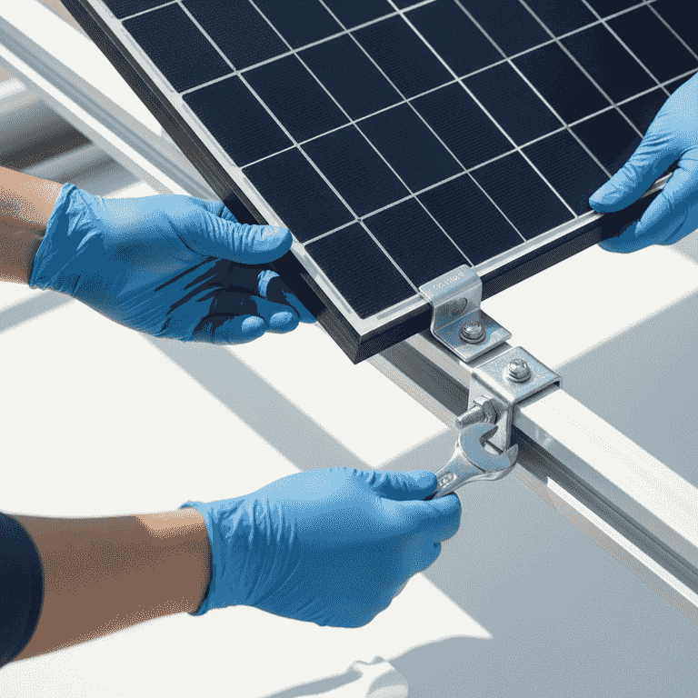 Place and secure solar panels
