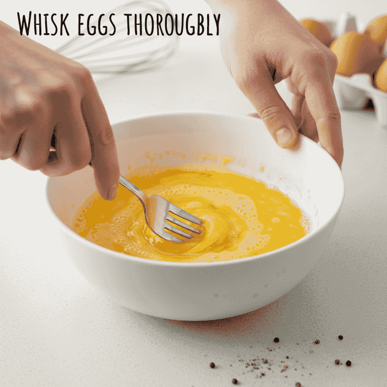 Whisk the eggs