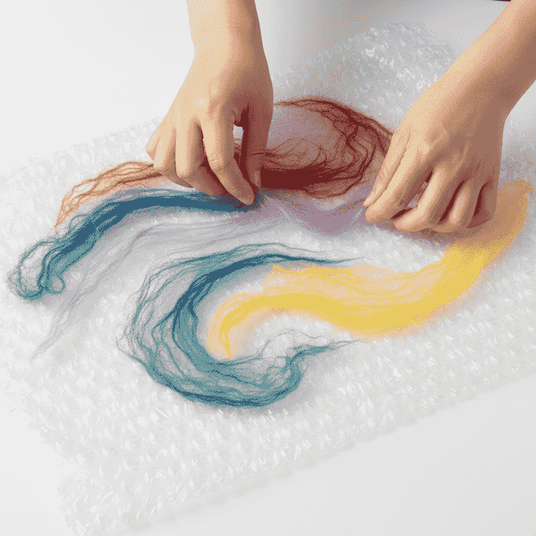 Layout the wool fibers