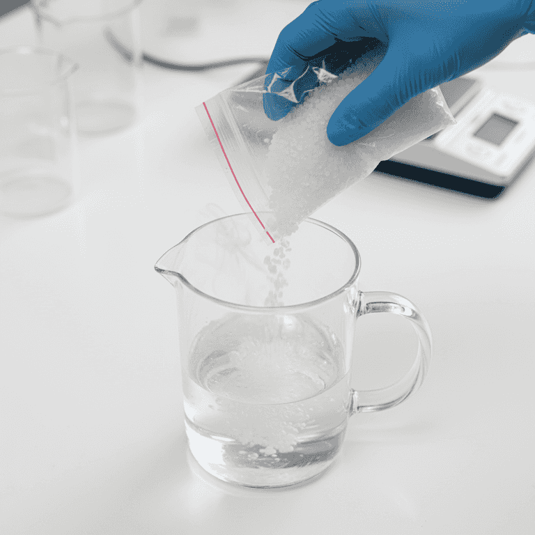 Measure and mix lye solution