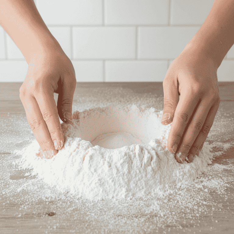 Create the flour mound