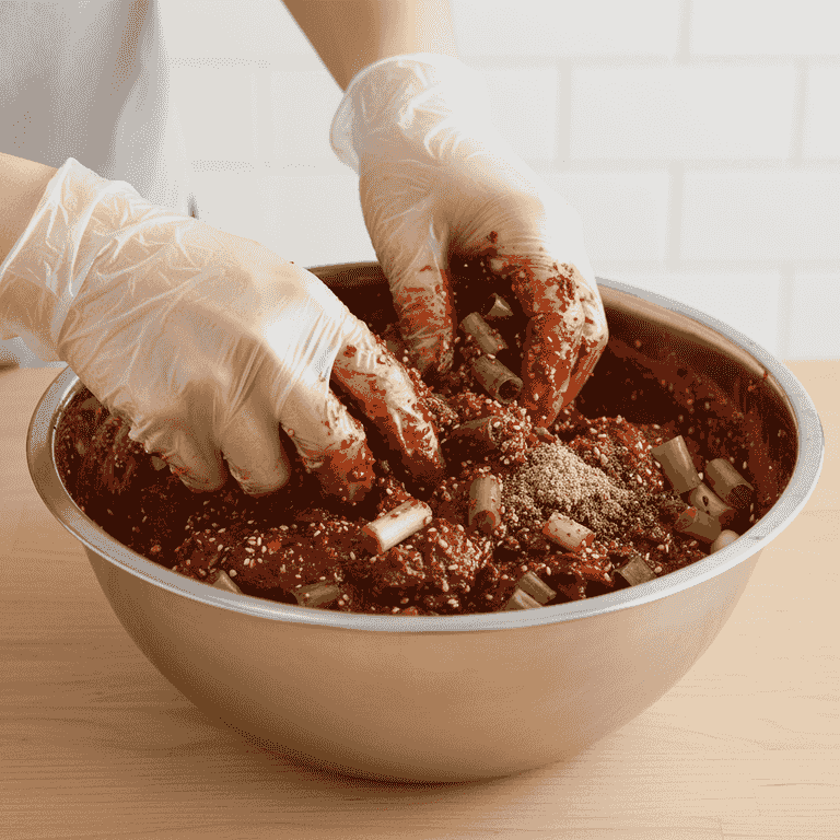 Mix the kimchi seasoning