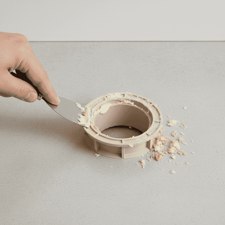 Clean the flange and install the wax ring