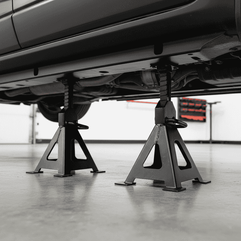 Lift and secure the vehicle