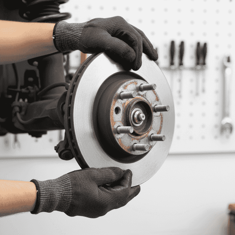 Remove the old pads and rotor