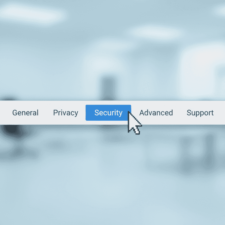 Locate security settings