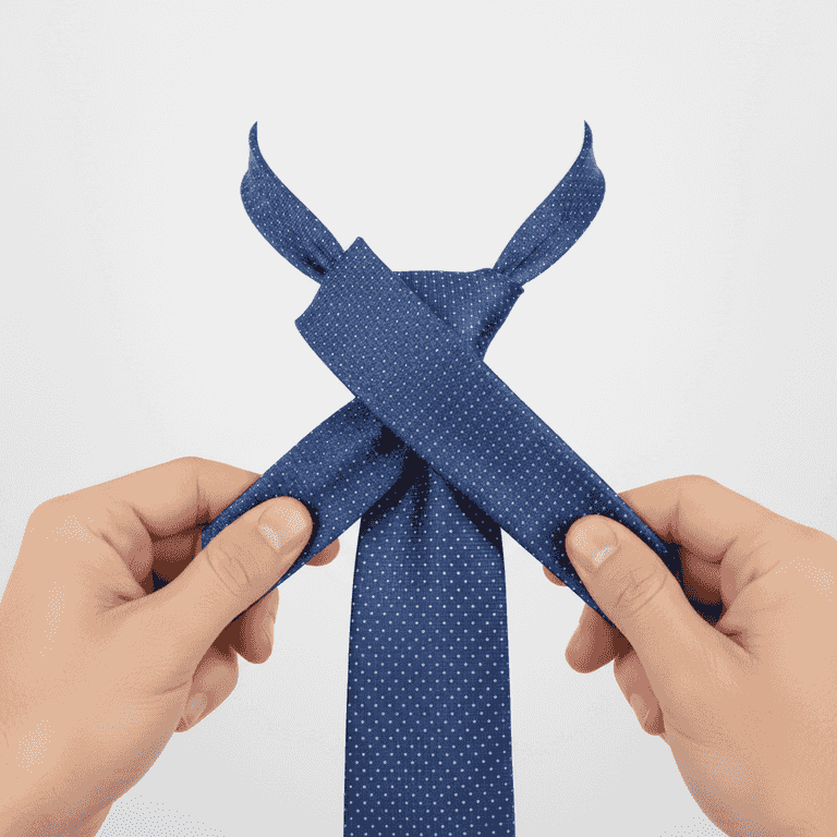 Cross the wide end over