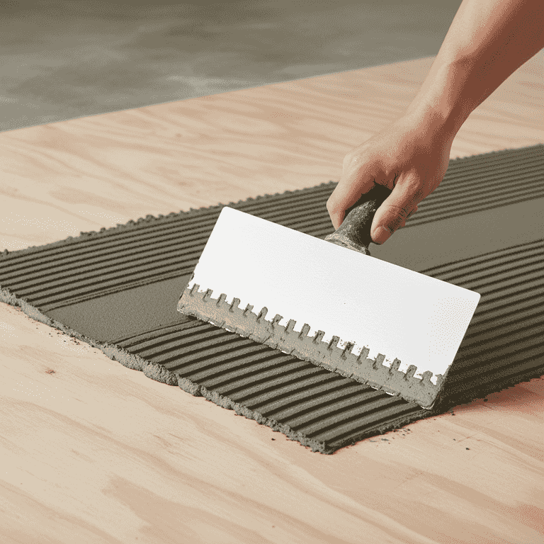 Apply thin-set mortar